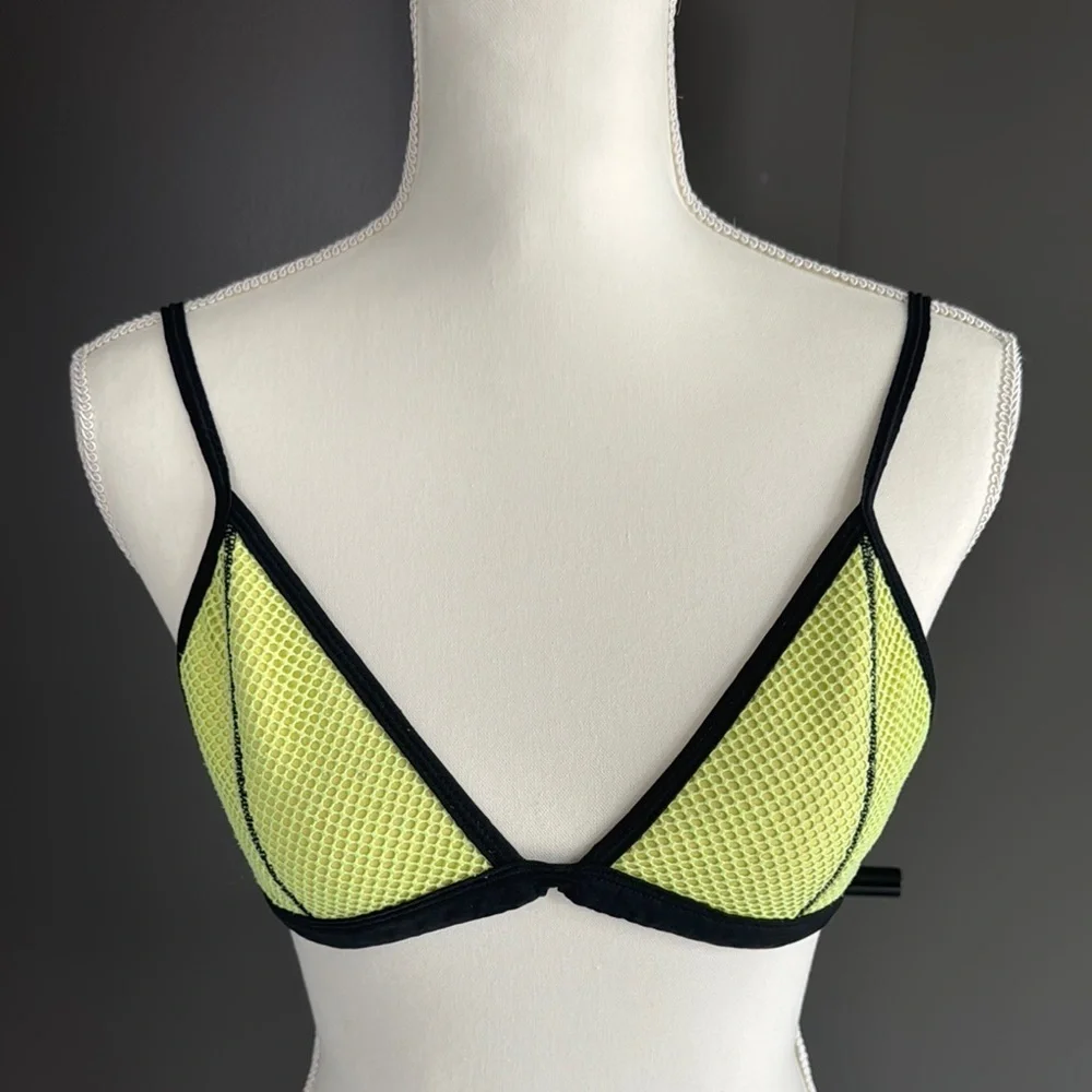 Triangl Swimwear Neon Yellow Bikini Top Size M